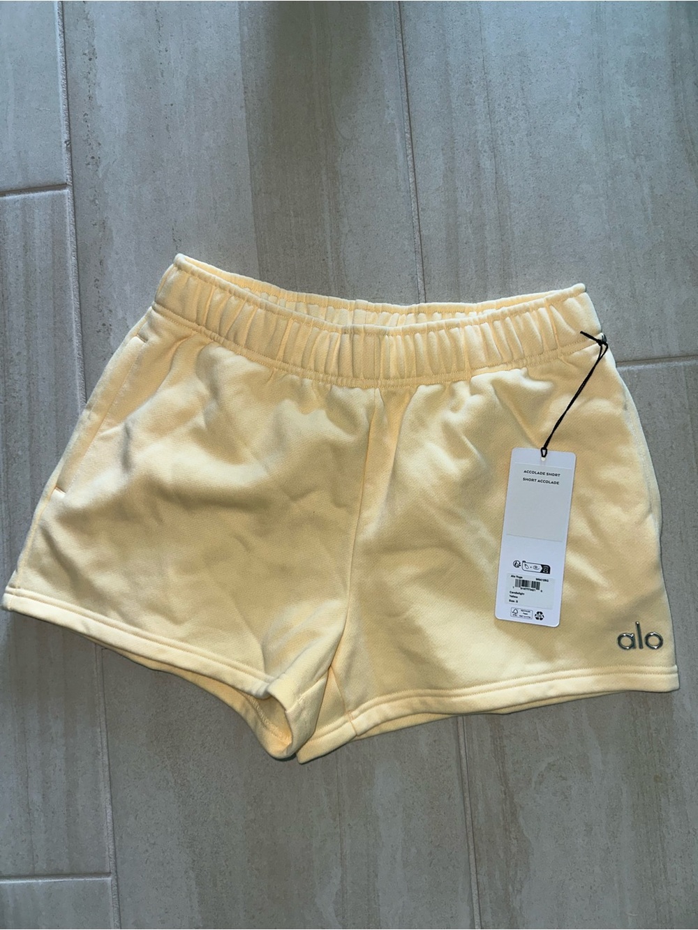 Alo Yellow Fleece Lounge Shorts